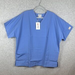 NEW Catalyst Men’s Scrubs Shirt Size XL Ceil Blue V-Neck Short Sleeve